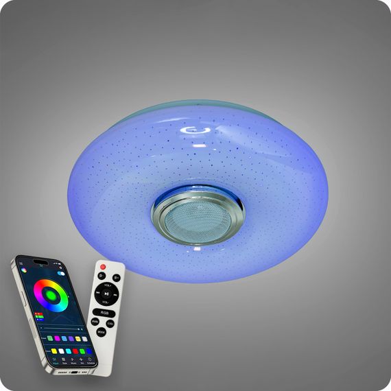 Люстра світлодіодна 517 Dlight RGB з пультом і  колонкою 45Вт Білий (02146) | Зображення 3