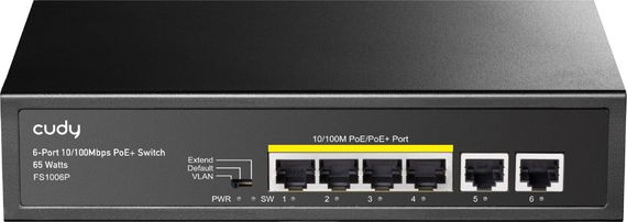 Комутатор Cudy FS1006P, 6 портовий 10/100M PoE+Switch 60W | Зображення 1