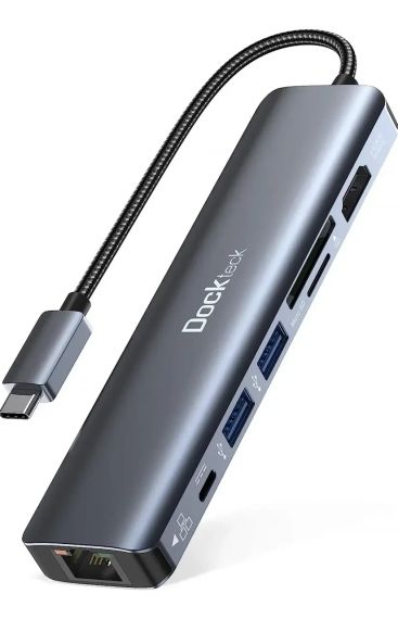 Концентратор USB хаб адаптер Dockteck 7-в-1 HDMI 4K RJ45 100 Вт | Зображення 2