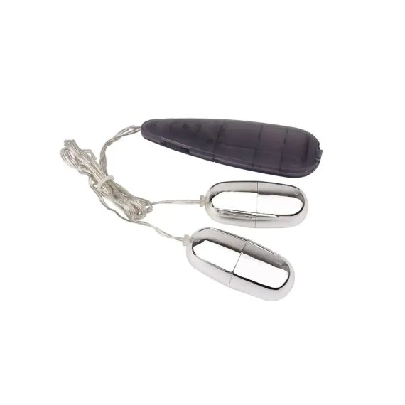 Виброяйца с пультом Chisa Hi-Basic Dual Delight Vibrating Bullets, серебристые Sex Aura | Зображення 2