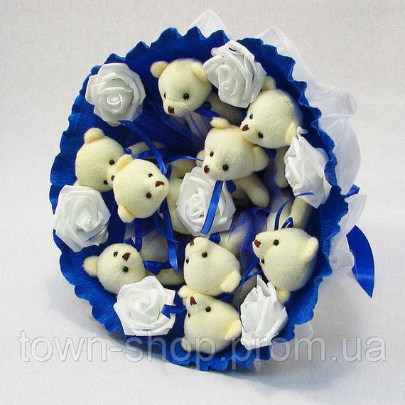 Букет из мягких игрушек 9 мишек 5339IT синий | Зображення 1