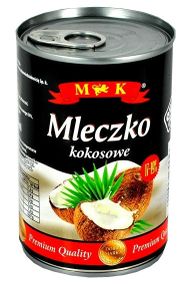 Кокосовое молоко жирностью 17-19%  M&K 400мл, Mleczko kokosove, ж/б, Польша