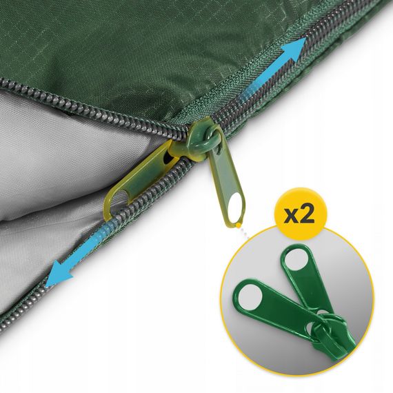 Спальний мішок (спальник) ковдра Mountain Goat Standard 2 в 1 MG0015 8 ...+20°C R Olive/Grey (P-5905973400961) | Зображення 2