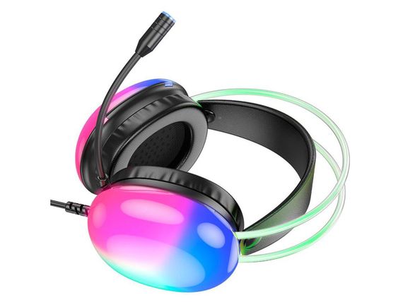 Наушники Hoco rich channel gaming headphones RGB W109 Plus черный | Зображення 3