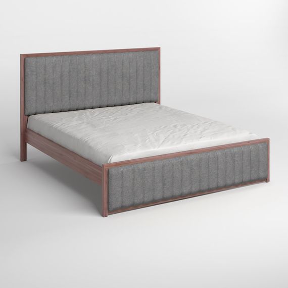 Односпальне дерев'яне ліжко Mebigrand Відень Горіх лісовий/Аляска 93 (Сірий) 80х190 см (MBG-10467) | Зображення 1