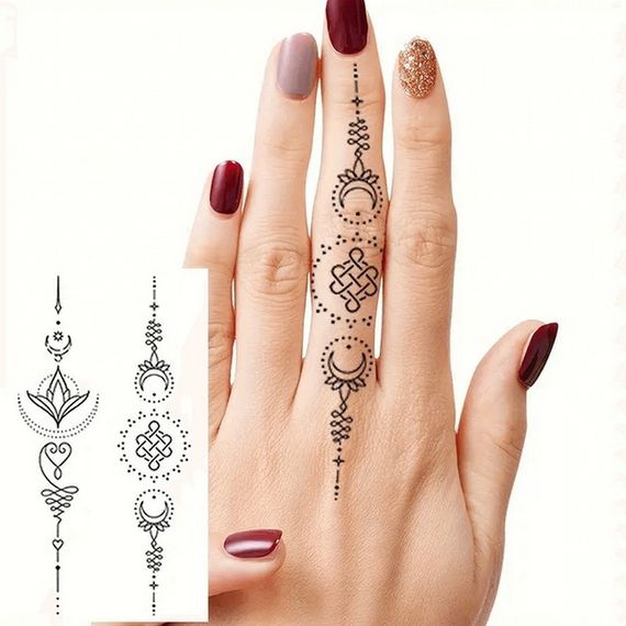 Набор детских временных тату "Черные мини №2" black-tattoo-mini-set-2-3, 30 штук по 9,5*5,5 см | Зображення 2