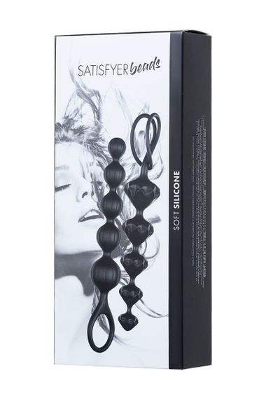 Набір анальних намистин Satisfyer Beads Black, силікон, макс. діаметр 3,3 см та 3,5 см | Зображення 4