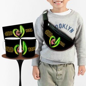 Набір: дитяча сумка-бананка+кружка Йода Star Wars 32х15см, бананка для хлопчика через плече на подарунок (00907)