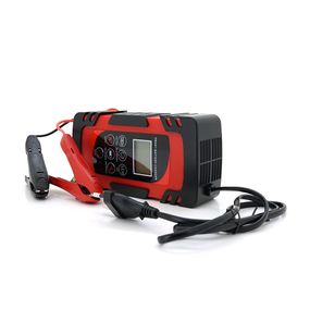 Автоматичний ЗП для акумулятора DEMUDA 12V/24V (MF,WET,AGM,GEL), AC110/220V, DC:14,8В/29,6В, Струм заряду 12V/6A, 24V/4A, LCD, затискачі