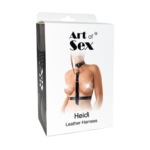 Сексуальна портупея із натуральної шкіри Art of Sex - Heidi, розмір XS-2XL, колір червоний | Зображення 3