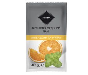 Чай Rioba фруктово-медовий Апельсин та М`ята 50г 12шт упаковка