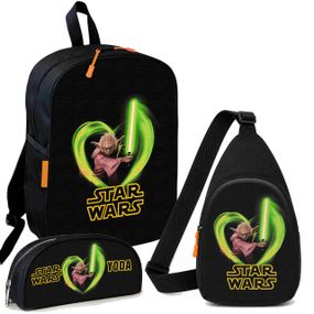 Набор Йода Star Wars 3 в 1: детский рюкзак + сумка-слинг + пенал, для мальчика и девочки 7–9 лет (6091)