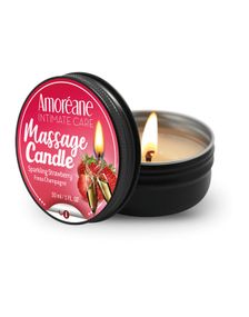 Масажна свічка Amoreane Massage Candle Sparkling, аромат полуниці, 30 мл