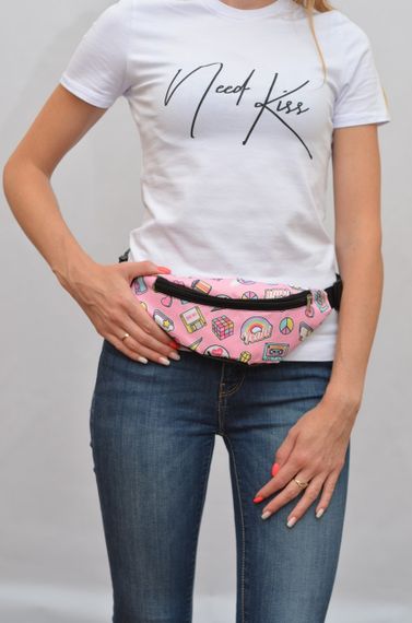 Сумка поясна бананка 4Profi Міні з принтом Іграшки з одним відділенням 20111