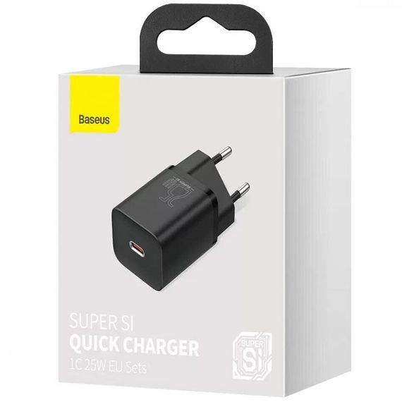 МЗП Baseus Super Si Quick Charger 25W (1USB-C) (CCSP) Чорний | Зображення 3