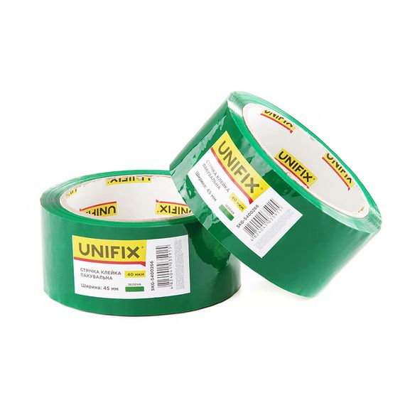 Лента клейкая упаковочная зеленая 45мм 200 SKG-5400266 UNIFIX