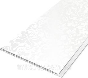 Пластиковая панель Ницца White EX 07.07 ТМ Exclusive 250*7*3000/6000мм 250х6000мм