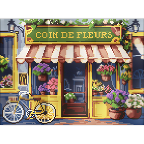 Алмазна мозаїка без підрамника "Квітковий куточок" Ідейка AMC8056 30х40 см