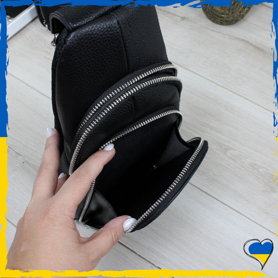 Сумка через плече чоловіча з натуральної шкіри. Джокер чоловічий. Сумка шкіряна чоловіча. Бананка, слінг нагрудна | Зображення 4