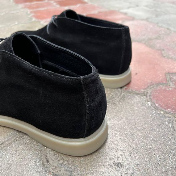 Замшевые черные лоферы утепленные байкой 46 размер | Зображення 6