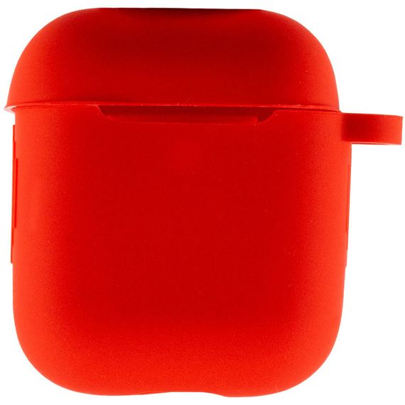 Силіконовий футляр New з карабіном для навушників Airpods 1/2 Червоний / Red | Зображення 1
