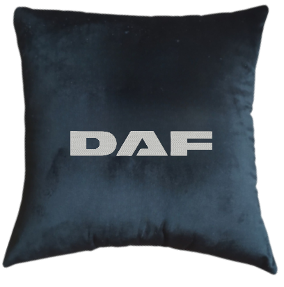 Авто Подушка c вишивкою логотипу марки Даф DAF чорний автомобілісту 03772