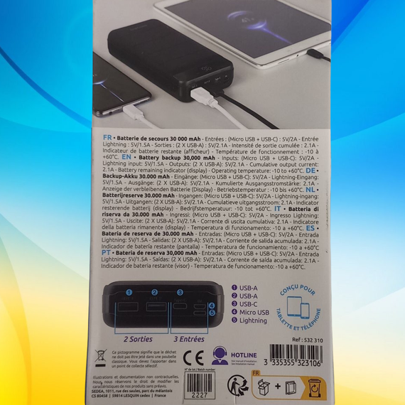 PowerBank SEDEA 30000mAh. Павербанк, повербанк оригінал. Портативне зарядне | Зображення 2