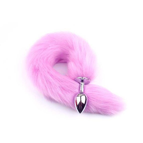 Анальний корок із лисячим хвостиком — Бузковий — Анальні іграшки