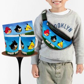 Набір: дитяча сумка-бананка+кружка Енгрі Бердс 32х15см, бананка для хлопчика через плече на подарунок (01026)