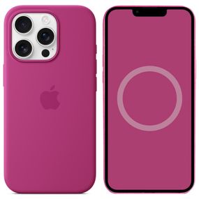 Чохол Silicone case (AAA) full with Magsafe and Animation для Apple iPhone 16 Pro (6.3") Fuchsia