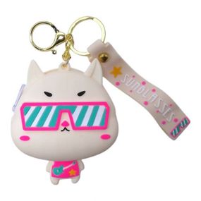 Кошелек-монетница, силиконовый, "Котик", молочный