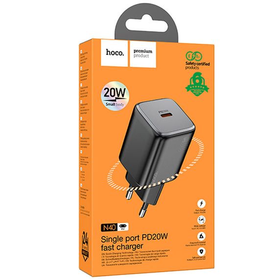 МЗП Hoco N40 Mighty PD20W (1USB-C) Black | Зображення 5