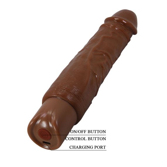 Перезаряжаемый вибратор реалистик Pretty Love - Rufus Realistic Vibrating Dildo Brown, BW-500082-1 Sex Aura | Зображення 8