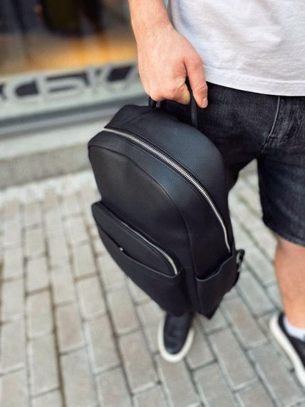 Чоловічий міський шкіряний рюкзак чорний Tiding Bag 60320 | Зображення 7