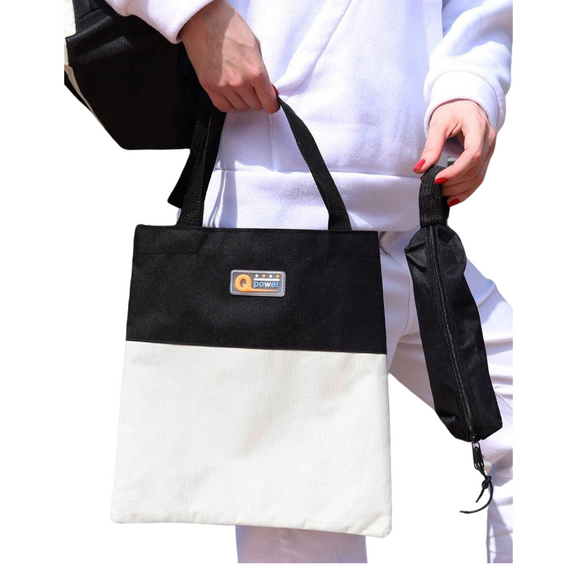 Рюкзак жіночий 4в1 чорний з білим (рюкзак, шопер, пенал, гаманець) | Зображення 3