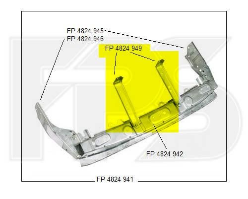 Крепеж шины переднего бампера верхней внутренний левый=правый Mitsubishi Outlander III '12-