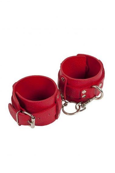 Наручники Leather Dominant Hand Cuffs, Red Sex Aura | Зображення 1