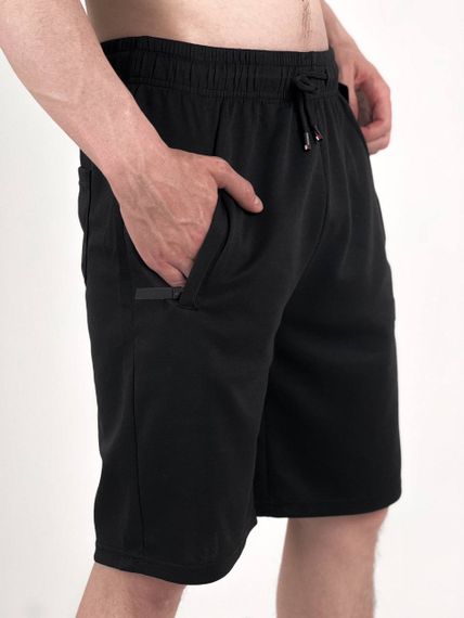 Мужские свободные трикотажные шорты до колен SA396 цвет черный, размер 46/48 | Зображення 2