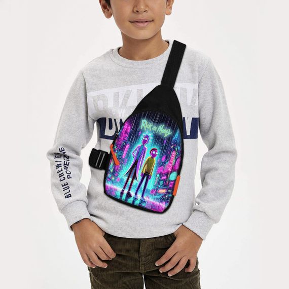 Сумка через плече дитяча Рік і Морті 29х17 см сумка слінг для хлопчика (02161)