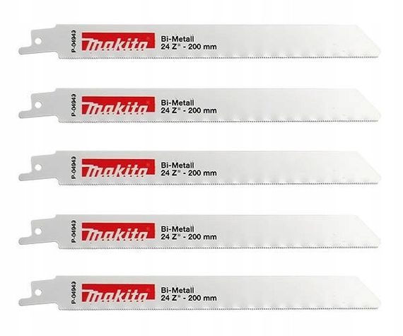 Набор полотен BiM по металлу 200 мм для сабельной пилы Makita P-04949 (5 шт)