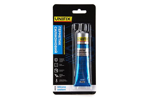 Герметик силіконовий антибактеріальний (білий) тюбик 50 мл UNIFIX