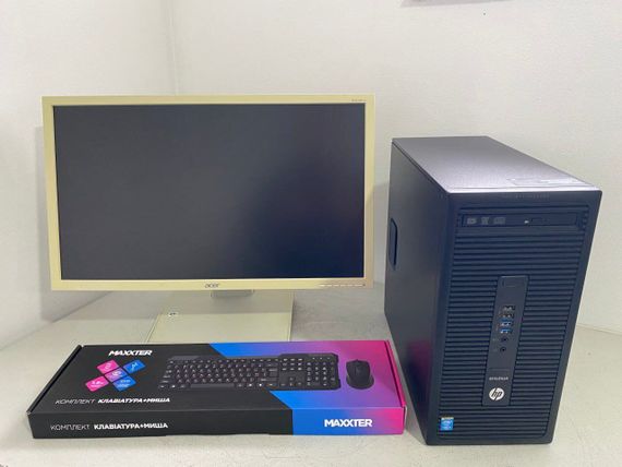 Комплект ПК: комп'ютер HP EliteDesk 700 G1 Tower / Intel Core i5-4590 (4 ядра по 3.0 - 3.7 GHz) / 8 GB DDR3 / 250 GB HDD / Intel HD Graphics 4600 + Монітор Б-клас Acer B243HL / 24" (1920x1080) TN / VGA б/в | Зображення 1