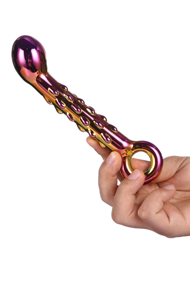Dt21833 скляний фалоімітатор Dream Toys GLAMOUR GLASS RIBBED G-SPOT DILDO Sex Aura | Зображення 3