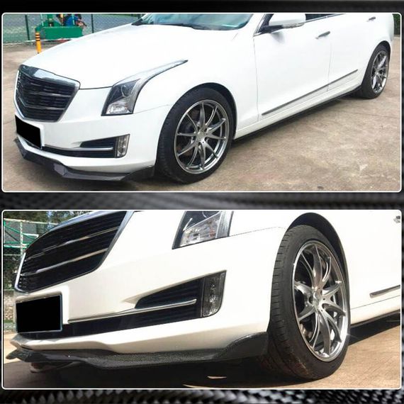 Накладка на Передний Бампер Lip (для Base, Карбон) для Cadillac ATS 2012-2019 гг | Зображення 3