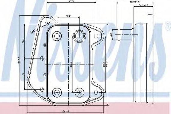Радіатор масляний MERCEDES SPRINTER W901-905 (95-) (вир-во Nissens) NISSENS 90622 на MERCEDES-BENZ C-CLASS T-Model (S203)