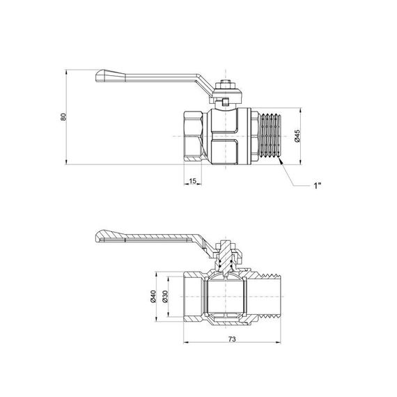 Кран шаровой Icma 1" прямой №352 | Зображення 1