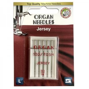 Иглы швейные для вязаных и трикотажных тканей ORGAN Jersey №90 для бытовых швейных машин упаковка 5 штук