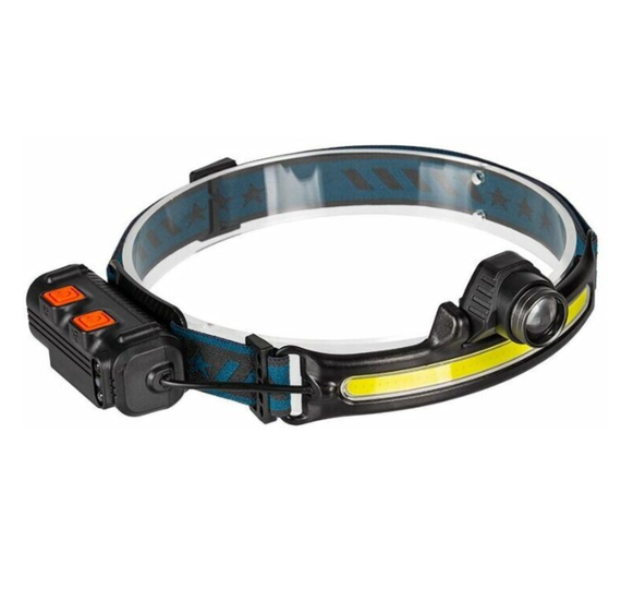 Универсальный налобный LED фонарь на голову для рыбалки BL-W678-2-P50+COB аккумуляторный