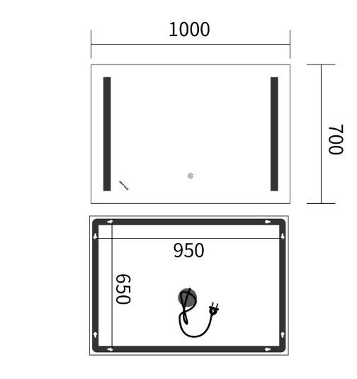 Дзеркало Mixxus Premium LINES MR18-100x70-REVERSE (LED Touch, Anti-fog) (MP6627) | Зображення 1