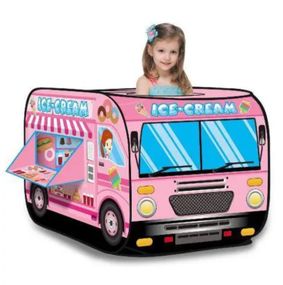 Детская игровая палатка фургончик с мороженным, палатка для девочки розовая домик для детей